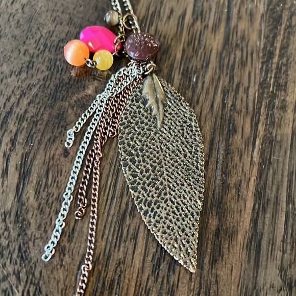 🛍️2/$10🛍️ Boho Leaf Long Necklace - Picture 1 of 4